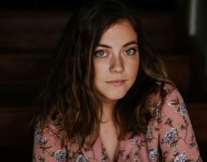 Woman looking into camera