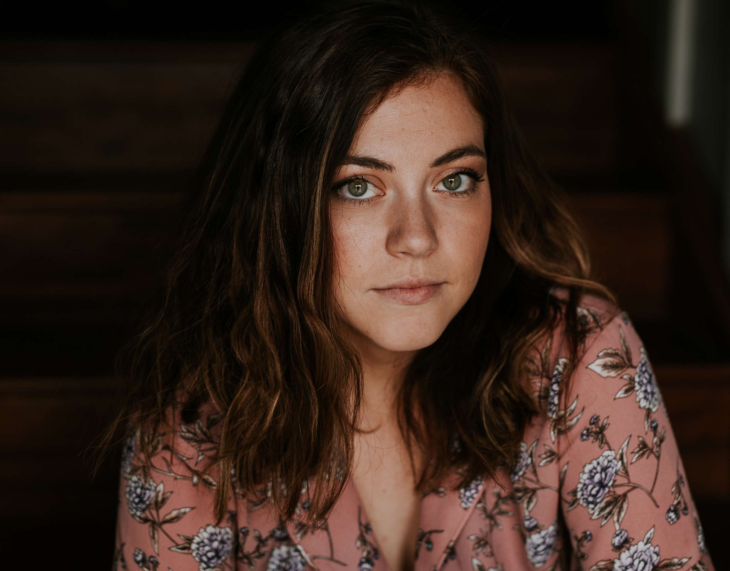 Woman looking into camera